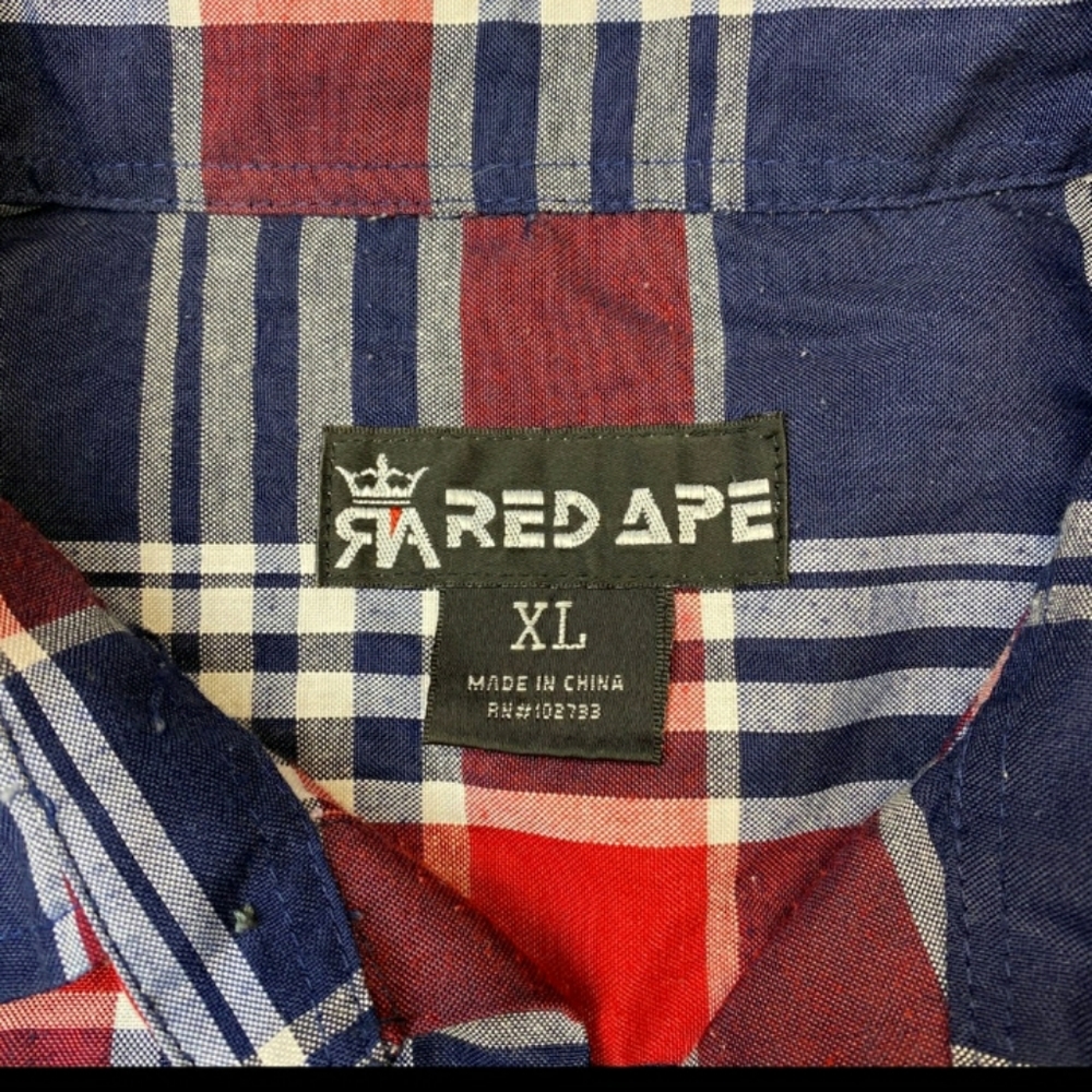 RED APE XL CASUAL BUTTON DOWN - Picture 2 of 7